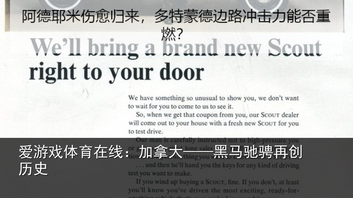 爱游戏体育在线:加拿大——黑马驰骋再创历史